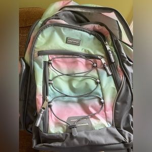 Pink and green large backpack